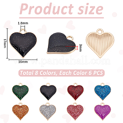 48pcs pendentifs en alliage de zinc 8 couleurs&nbsp;ENAM-UN0001-33