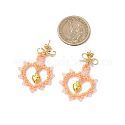 Boucles d'oreilles pendantes en perles de rocaille en verre&nbsp;EJEW-MZ00396-02