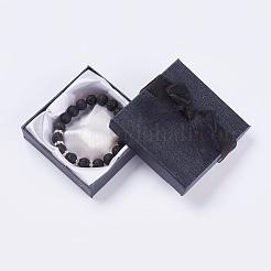 Bracciali elasticizzati in roccia lavica naturale&nbsp;BJEW-JB03210-01