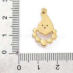 Pendentifs en laiton micro pavé de zircones cubiques avec émail du Père Noël&nbsp;KK-Q010-02G