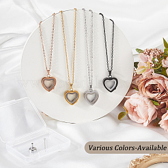 1 pezzo di collana con ciondolo a forma di cuore in acciaio inossidabile per urna portacenere&nbsp;NJEW-CN0001-17P