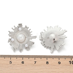 Ohrstecker aus ABS-Kunstperlen in Messing&nbsp;EJEW-M082-06P