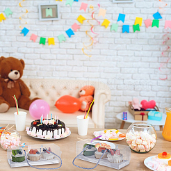 Boîte de rangement rectangulaire pliable en plastique pour cupcakes&nbsp;CON-WH0085-137A