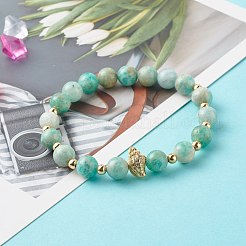 Muschelförmiges Zirkonia-Charm-Stretch-Armband-Set für Teenager-Mädchen-Frauen&nbsp;X1-BJEW-JB06850-04