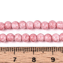 Chapelet de perles en verre baking paint&nbsp;DGLA-N016-4mm-02