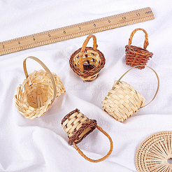 8 Stück Mini-Rattan-Bambuskörbe in 4 Stilen&nbsp;DJEW-FG0001-18