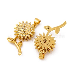 Pendentifs avec zircon cubiques à micro-pavés en laiton&nbsp;KK-E108-39G