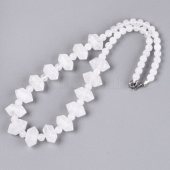 Colliers de perles rondes et coniques en cristal de quartz naturel&nbsp;NJEW-N064-03O