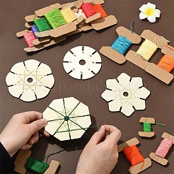 4 Stück 4 Stile Holzflechtscheibe&nbsp;AJEW-YW0002-16