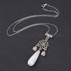 Rosa naturale set di gioielli di quarzo&nbsp;SJEW-JS00898-04