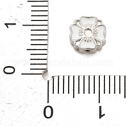 Montures de perles en laiton émaillé et strass en forme de fleur&nbsp;KK-H527-01P-02