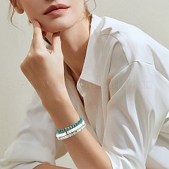 7 pièces 7 style fait à la main en argile polymère heishi surfeur ensemble de bracelets extensibles&nbsp;BJEW-SW00073-03