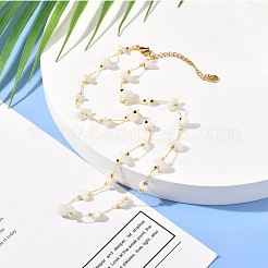 Natürliche weiße Mondsteinsplitter-Perlenkette für Mädchenfrauen&nbsp;NJEW-JN03708-02
