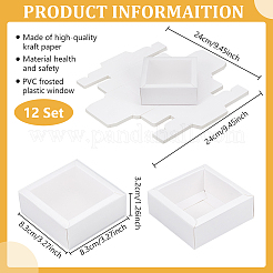 Geschenk-Aufbewahrungsboxen aus Pappschublade mit transparentem Deckel&nbsp;CON-WH0092-72A-01