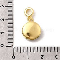 Messing Kokosnuss braun Emaille flach rund mit Herz europäischen Anhänger&nbsp;KK-C113-05G