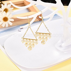 Orecchini pendenti con perle di vetro vintage per regalo donna ragazza&nbsp;EJEW-TA00007