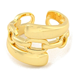 Bague de manchette ouverte en chaîne torsadée en laiton pour femme&nbsp;RJEW-M173-11A-G