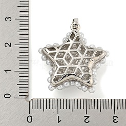Pendentifs en laiton et plastique ABS plaqués en crémaillère&nbsp;KK-N255-03C-P-RS