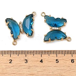 Ciondoli per connettori in vetro sfaccettato con pavé in ottone&nbsp;FIND-Z020-04N