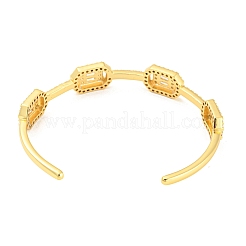 Bracelet à manchette ouverte en laiton plaqué en crémaillère&nbsp;EJEW-K245-53G
