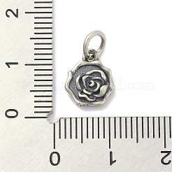 925 Sterling Silber Blumenanhänger mit Biegeringen und 925 Stempel&nbsp;STER-M021-02AS-02