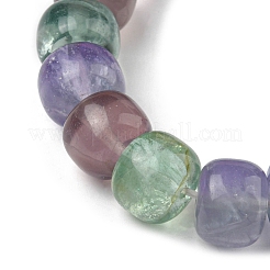 Natürliches Fluorit-Stretcharmband mit runden Perlen für Damen&nbsp;BJEW-M297-A01