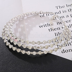 Bracelets à chaîne en alliage rond et plat avec strass&nbsp;FS-WG65918-02