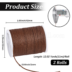 2 rollo de cordón redondo de poliéster encerado&nbsp;YC-PA0001-01A