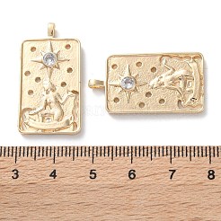 Messing Mikro ebnen Zirkonia Anhänger&nbsp;KK-C079-05G
