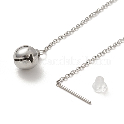 Orecchini pendenti a forma di campana con catena lunga in acciaio inossidabile 304 anti-ossidazione per donna&nbsp;EJEW-A068-01P