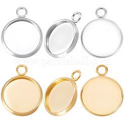 40 pz 2 stili 304 impostazioni cabochon pendente in acciaio inossidabile&nbsp;STAS-BBC0010-69