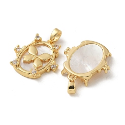Pendentifs en laiton avec micro pavé de zircone cubique&nbsp;KK-R210-10G