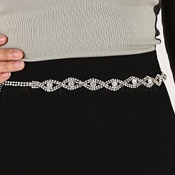 Legierung Kristall Strass Pferdeauge Link Taille Bauchketten für Frauen&nbsp;FS-WGBDEF7-01