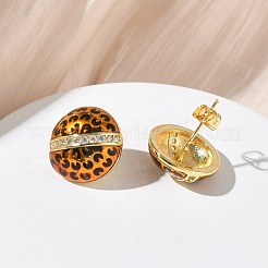 Ohrstecker aus Messing mit Mikropavé und klaren kubischen Zirkonia für Damen&nbsp;EJEW-A169-01A-G