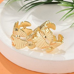 Blumen-Fingerringe aus Messing für Damen&nbsp;RJEW-B119-09G
