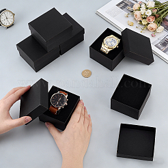 Boîtes d'emballage de montres en carton texturé à rayures&nbsp;CON-WH0100-71B