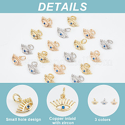 18 breloque en laiton micro pavé bleu en zircone cubique&nbsp;FIND-AR0002-01