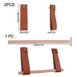 Schubladengriffe aus rechteckigem PU-Leder&nbsp;AJEW-GA0004-06