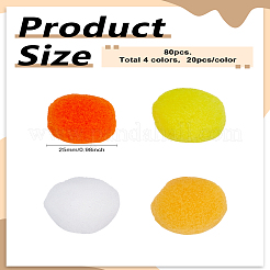 80 Stück 4 Farben Polyester-Pomponball&nbsp;DIY-LP0006-28