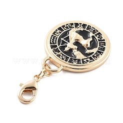 Colgante de aleación de esmalte con diseño de tarot&nbsp;HJEW-P021-01B-G