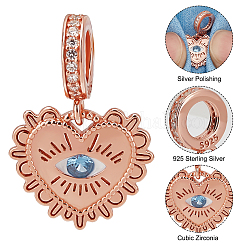 1 ciondolo pendente europeo in argento sterling con zirconi cubici blu Dodger&nbsp;FIND-BBC0001-18