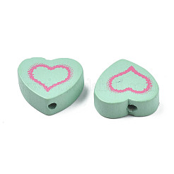 Perles en bois d'érable peintes à la bombe&nbsp;WOOD-Q030-87F