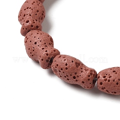 Fili di perle di roccia lavica naturale&nbsp;G-U007-01H