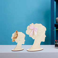 2 Größen Haarknoten Mädchen Holzkopf Kind Silhouette steht&nbsp;ODIS-WH0030-15B