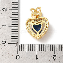 Pendentifs en laiton de placage de rack avec zircone cubique&nbsp;KK-Z056-14G-01