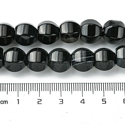 Gefärbte und erhitzte Stränge natürlicher schwarzer Achatperlen&nbsp;G-H023-A03-01