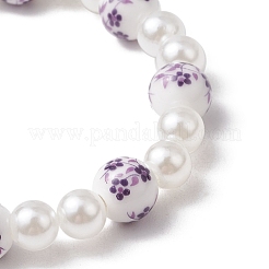 Stretch-Armbänder aus ABS-Kunststoff mit runden Perlen und Kunstperlen für Frauen&nbsp;BJEW-JB11606-04