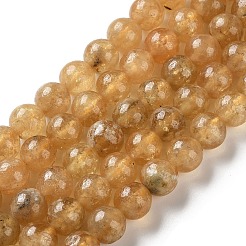 Cuentas de granate amarillo natural hebras&nbsp;G-Z129-C01-8mm-02