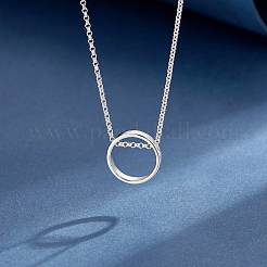 Collar de círculo geométrico de plata esterlina s925&nbsp;HU0319