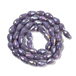 Brins de perles de verre galvanisées de couleur unie opaque&nbsp;LS-EGLA-N013-P4mm-B09